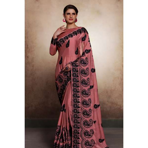 ZACS-601 DUSTY PINK SARIN DESIGNER READY MADE INDIAN SAREE