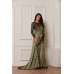 ZACS-611 OLIVE GREEN MEHDNI WEAR READY MADE SAREE