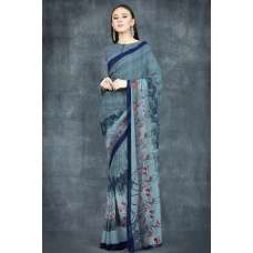 Mosaic Blue Printed Indian Formal Saree