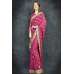 Magenta Purple Golden Embroidered Border Designer Saree