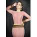 Rose Tan Border Embroidered Desi Party Wear Saree