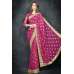 Magenta Purple Golden Embroidered Border Designer Saree