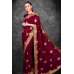 Fired Brick Maroon Party Wear Embroidered Saree