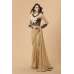 BEIGE GEORGETTE BLACK EMBROIDERED MEHNDI WEAR SAREE 