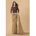 ZACS-709 BEIGE STYLISH SILK BLOUSE INDIAN EVENING WEAR SAREE