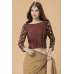 ZACS-709 BEIGE STYLISH SILK BLOUSE INDIAN EVENING WEAR SAREE
