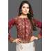 BRILLIANT WHITE & MAROON EMBROIDERED BLOUSE PAKISTANI WEDDING SAREE