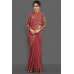 ROSE PINK JACKET STYLE DESIGNER WEDDING SAREE