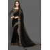ZAC20-09 BLACK EVENING WEAR DRAPE EMBROIDERED BLOUSE SAREE
