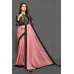 CORAL PINK & BLACK INDIAN PAKISTANI PARTY SAREE