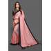 CORAL PINK & BLACK INDIAN PAKISTANI PARTY SAREE