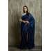 NAVY BLUE & SILVER INDIAN EVENING WEAR READYMADE SAREE