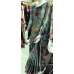 GREEN PAKISTANI DESIGNER FLORAL PRINTED SATIN SAREE