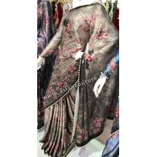 LUXURIOUS NEW INDIAN DESIGNER SATIN SAREE