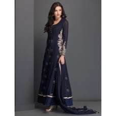 BLUE FLOWY LONG READY MADE MAXI STYLE DRESS