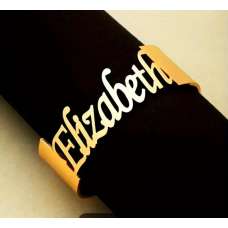 Elizabeth Golden Plated Personalised Open Cuff Bangle