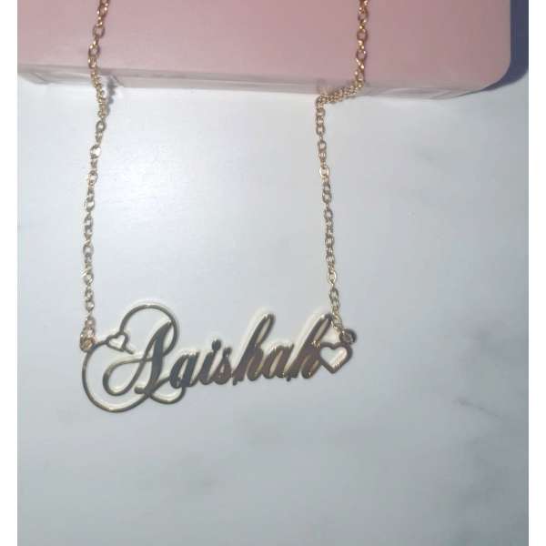 Aaishah Custom Stainless Steel Nameplate Necklace