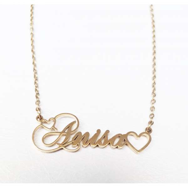 Anisa Nameplate Gold Plated Necklace for Her