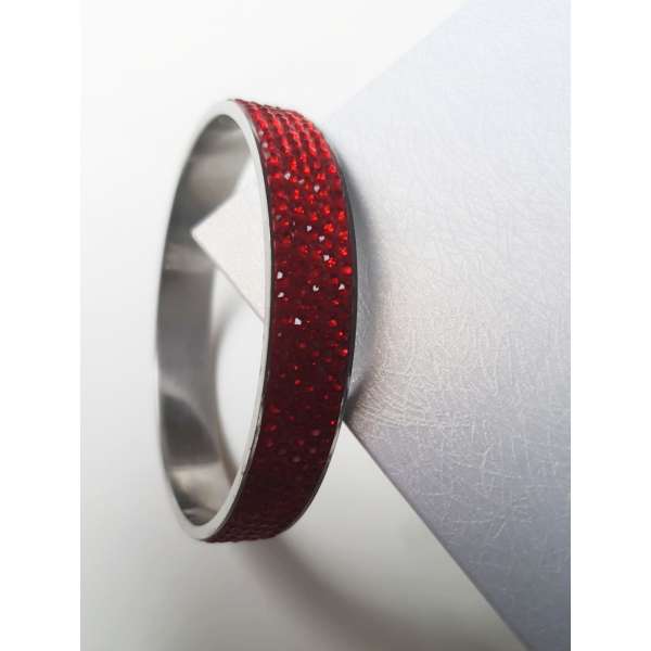Elegant Red Rhinestone Diamond Bangle