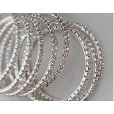 Silver Diamond Bangles Set of 2 Pieces