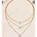 Golden Multi-Layer Necklace with Heart, Teardrop, and Star