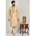 Men Cream Embroidered Kurta Shalwar