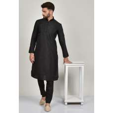 Black Modern Style Men's Kurta Pajama