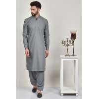 Dark Grey Pakistani Men's Kurta Shalwar Suit