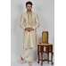 Beige Embroidered Readymade Designer Mens Kurta Pajama