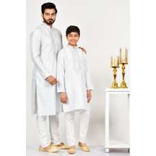 White Embroidered Kurta Pajama Mens Eid Suit