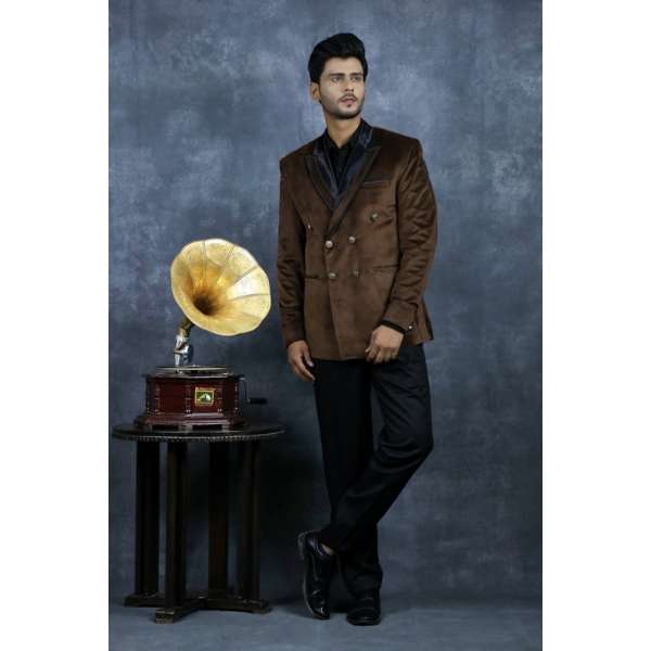 Brown Velvet Men's Blazer Formal Jacket