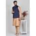 Navy Blue Plain Indian Men's Waistcoat