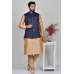 Navy Blue Plain Indian Men's Waistcoat
