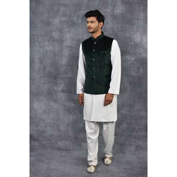 Green Slim Fit Tailored Mens Waistcoat