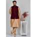 Maroon Designer Waistcoat Mens Vintage Nehru Jacket