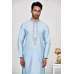 Sky Blue Designer Embroidered Mens Kurta Pajama