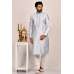 Silver Grey Embroidered Indian Mens Kurta Pajama