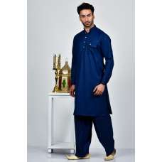 Navy Blue Pakistani Mens Readymade Kurta Salwar