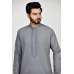 Dark Grey Embroidered Fusion Kurta Shalwar Set