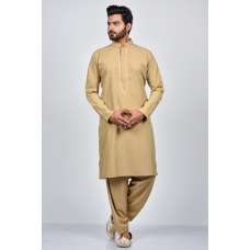 Dark Fawn Pakistani Designer Men Kurta Set