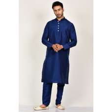 Navy Blue Traditional Indian Mens Kurta Pajama