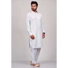 White Pakistani Mens Casual Shalwar Kameez