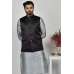 Black Plain Waistcoat For Men