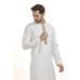 WHITE PRINTED PAKISTANI VINTAGE STYLE KURTA PYJAMA