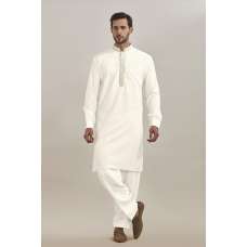 CREAM READYMADE PAKISTANI MENS KURTA SHALWAR
