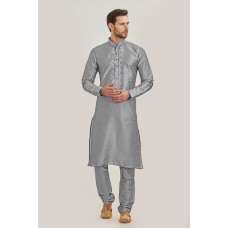 GREY INDIAN EID READY MADE KURTA AND PYJAMA