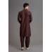 Brown Kurta Shalwar Pakistani Designer Menswear