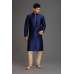 Midnight Blue Mens Kurta Pajama Designer Suit