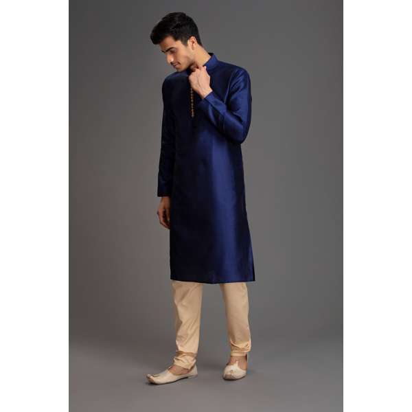 Midnight Blue Mens Kurta Pajama Designer Suit