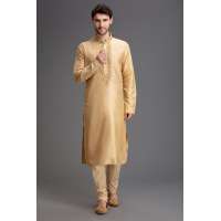 Gold Embroidered Indian Men's Wear Kurta Pajama